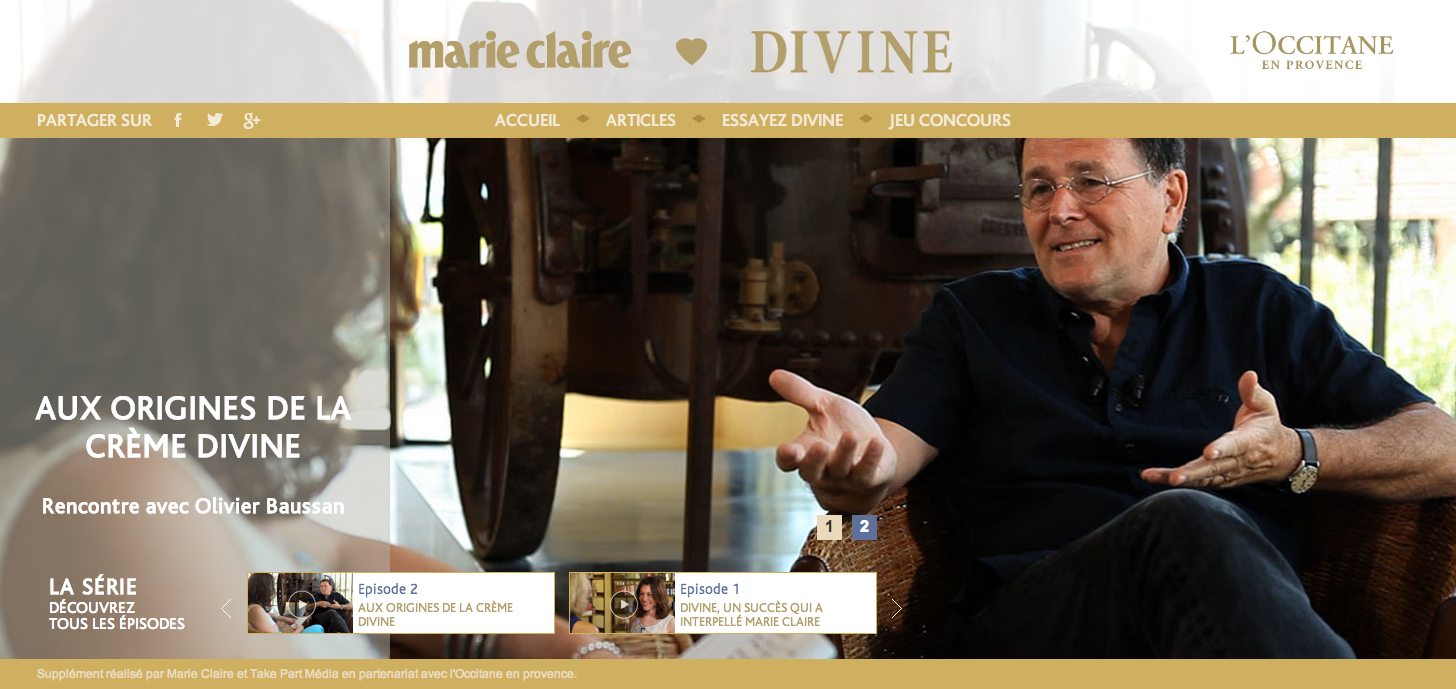 MarieClaire loves Divine, un webdoc pour L'Occitane en Provence