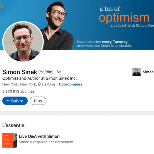 Simon Sinek, gourou de l'optimisme sur LinkedIn