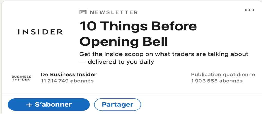 Newsletter Insider : 10 Things before Opening Bell