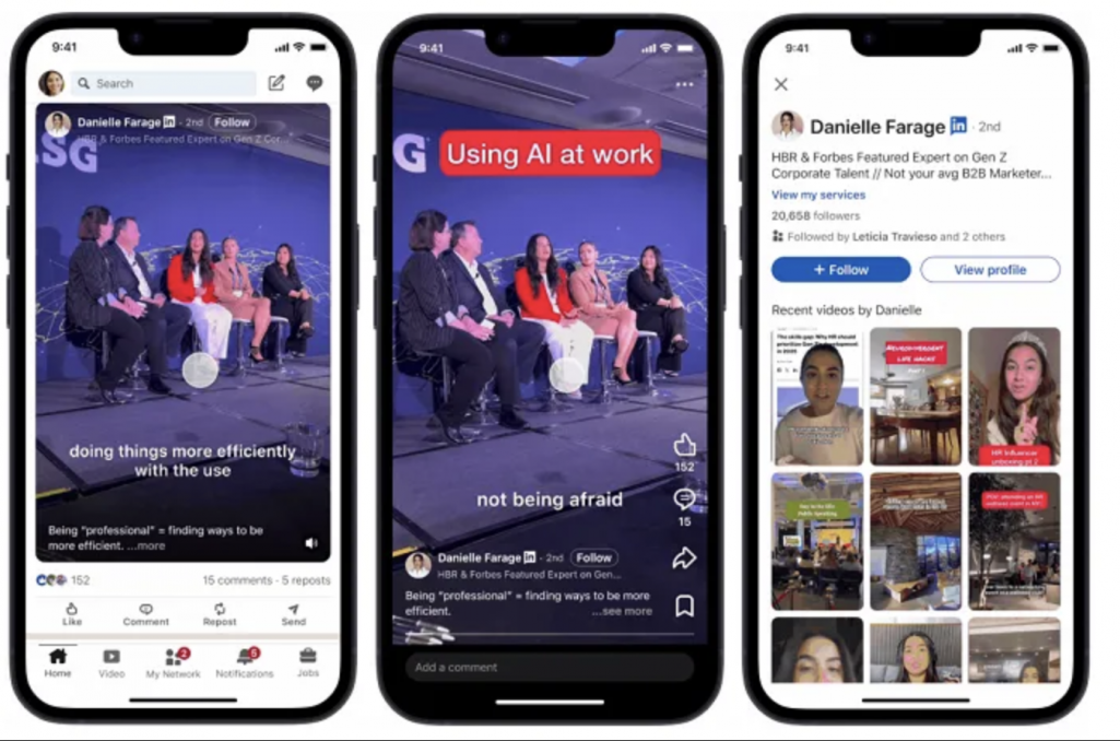 LinkedIn : une mosaïque vidéo inspirée de TikTok
