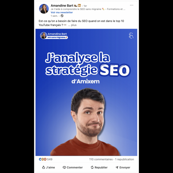 Les carrousels d’analyse SEO d’Amandine Bart