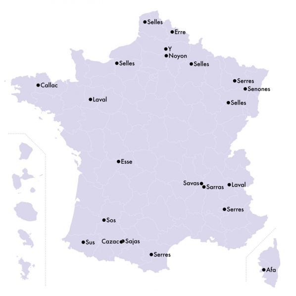 La carte de France des palindromes